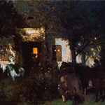 Obraz: M. Gierymski, Rewizja nocna, 1872