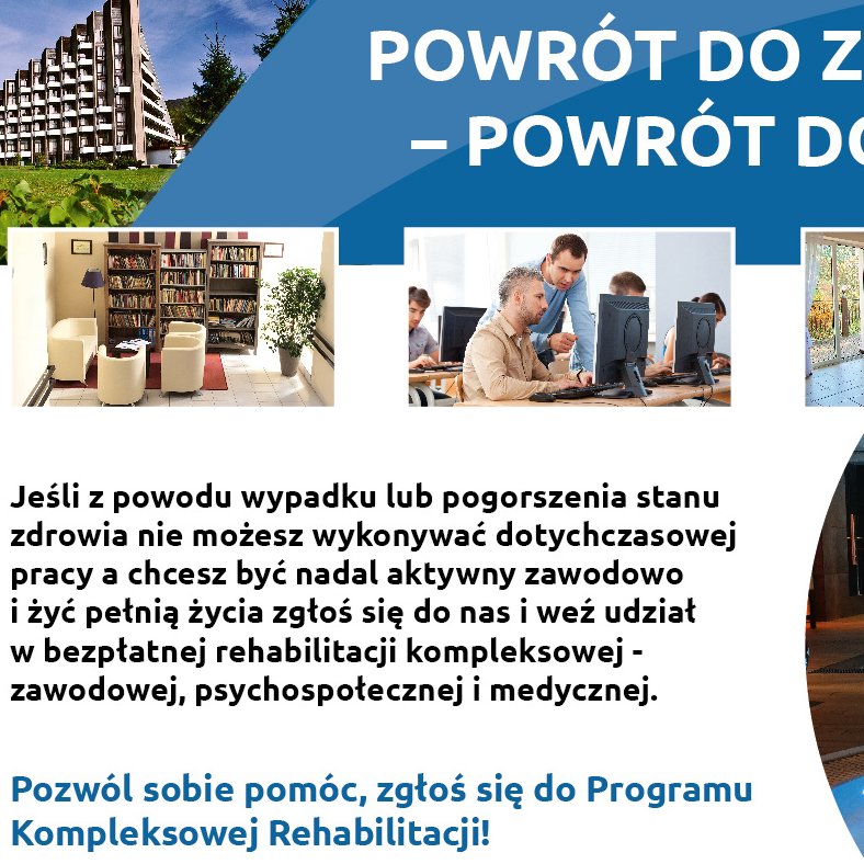 Program PFRON pn."Wypracowanie i pilotażowe wdrożenie modelu kompleksowej rehabilitacji umożliwiającej podjęcie lub powrót do pracy"