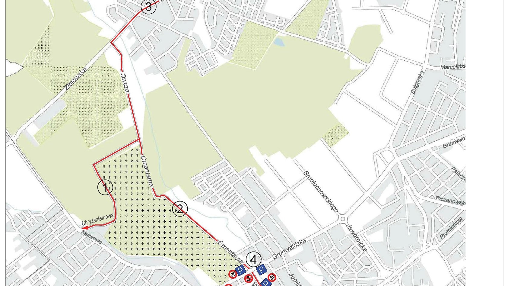 Mapka - cmentarz Junikowo