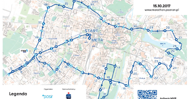 Mapa śluz na trasie maratonu 15.10.2017