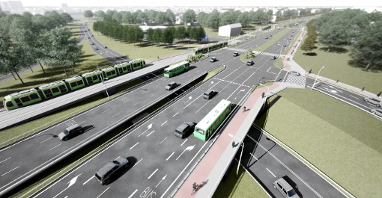 Wizualizacja nowej trasy tramwajowej na Naramowice