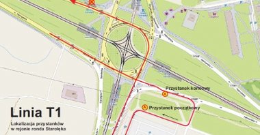 Lokalizacja przystanków w rejonie ronda Starołęka