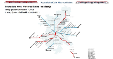 Mapa Poznańskiej Kolei Metropolitalnej