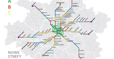 Mapa zasięgu obowiązywania biletu Bus-Tramwaj-Kolej