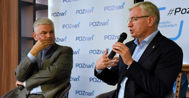 O przyszłości Poznania dyskutowali: Jacek Jaskowiak, prezydent miasta i Edwin Bendyk, publicysta i dziennikarz