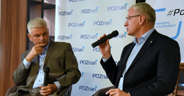 O przyszłości Poznania dyskutowali: Jacek Jaskowiak, prezydent miasta i Edwin Bendyk, publicysta i dziennikarz