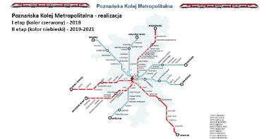 Mapa połączeń Poznańskiej Kolei Metropolitalnej