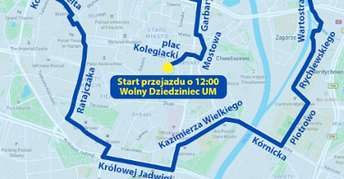 Mapa przejazdu w ramach wydarzenia "Rzeka rowerów".