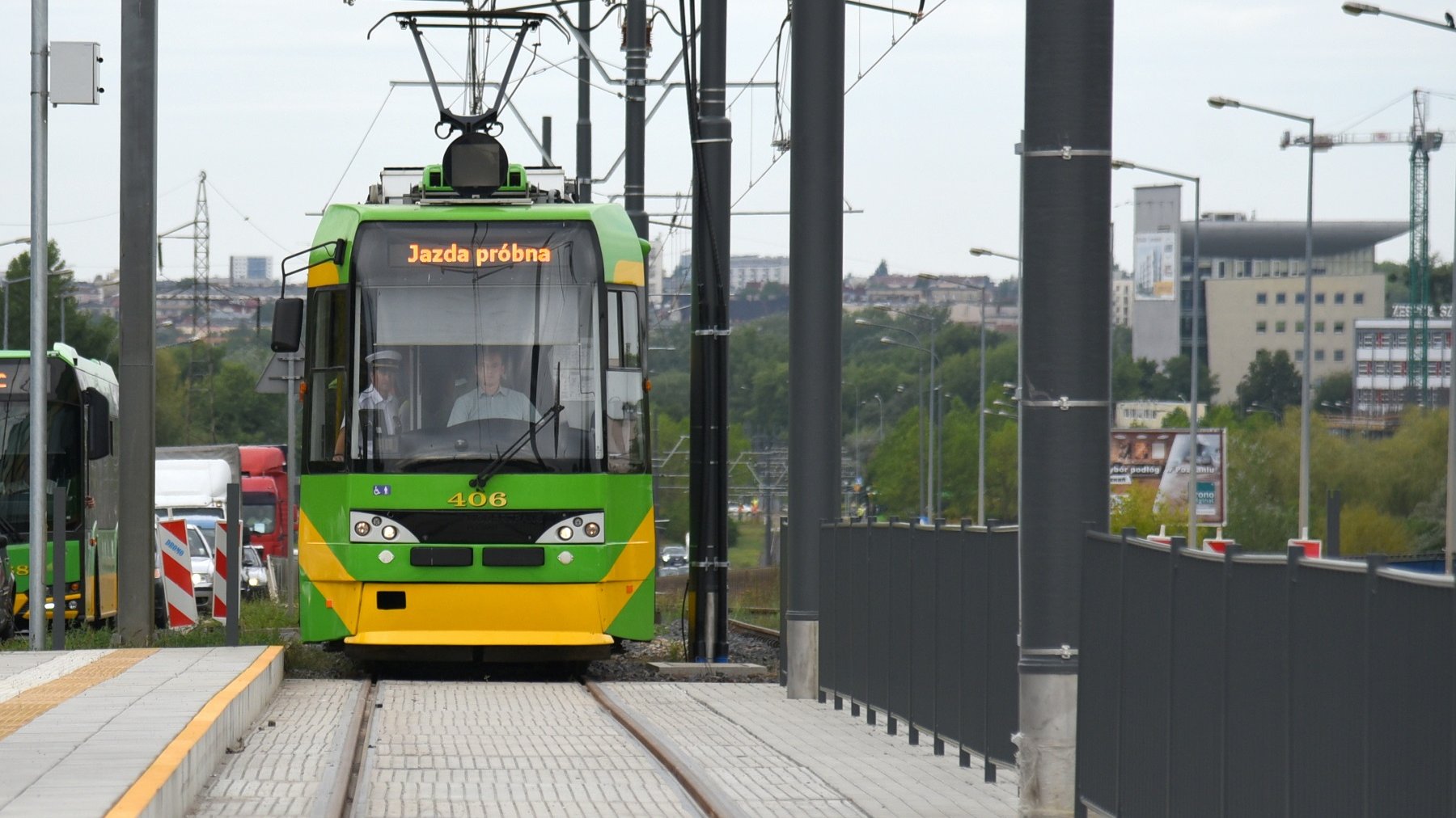 Po raz pierwszy testowano sygnalizację świetlną na rondzie z udziałem tramwajów