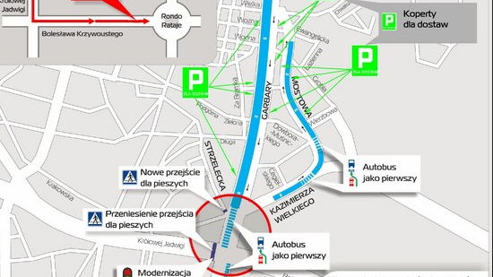 Projektowane buspasy - grafika
