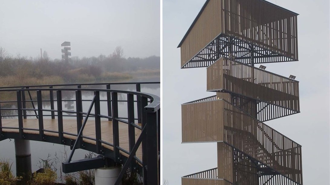 Wieżą i mostek widokowy na poznańskich Szachtach/ fot. ZZM