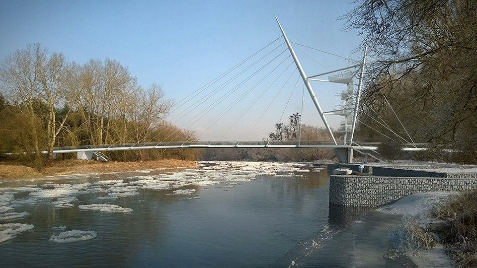 Wizualizacja kładki nad Wartą, którą Gmina Czerwonak wybuduje na wysokości Owińsk fot. UG Czerwonak
