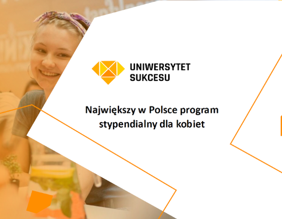 Trwa 7. edycja Uniwersytetu Sukcesu Dwie uśmiechnięte kobiety. Obok logotyp Uniwersytetu Sukcesu.