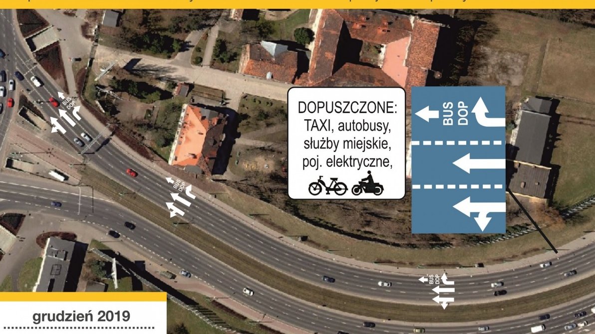 Nowy buspas na ulicy Podwale
