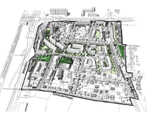 Grafika. Propozycja zagospodarowania terenu wg projektu mpzp.