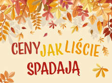 Stała obniżka cen Napis ceny jak liście spadają na tle spadających liści.