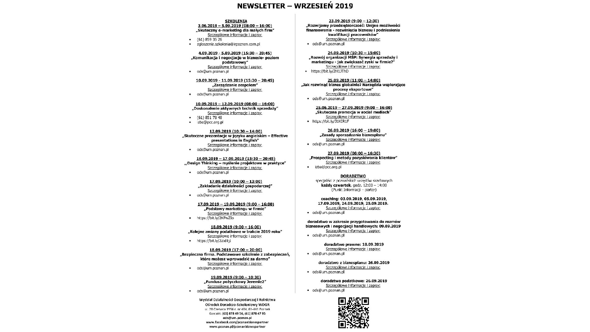 Newsletter wrzesień