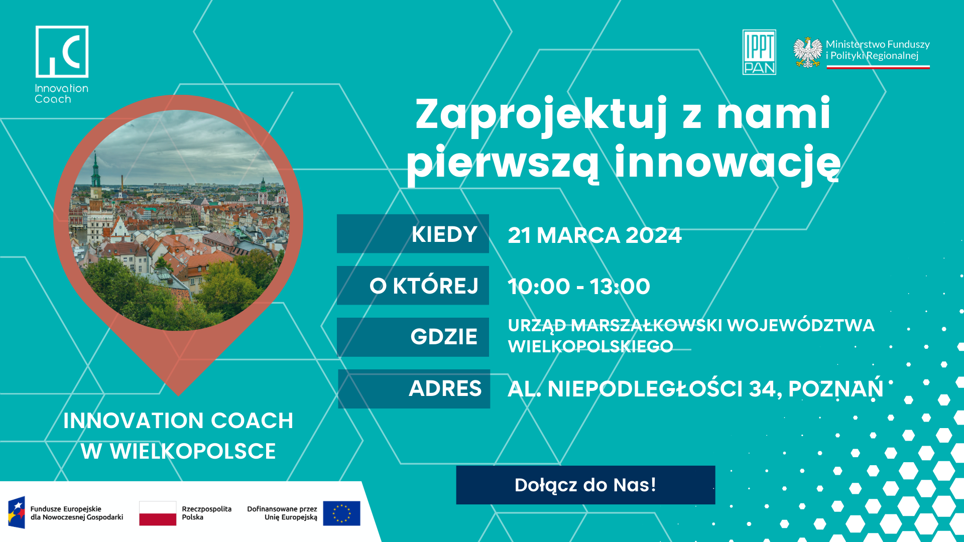 Grafika promocyjna wydarzenia "Innovation Coach w Poznaniu - grafika artykułu