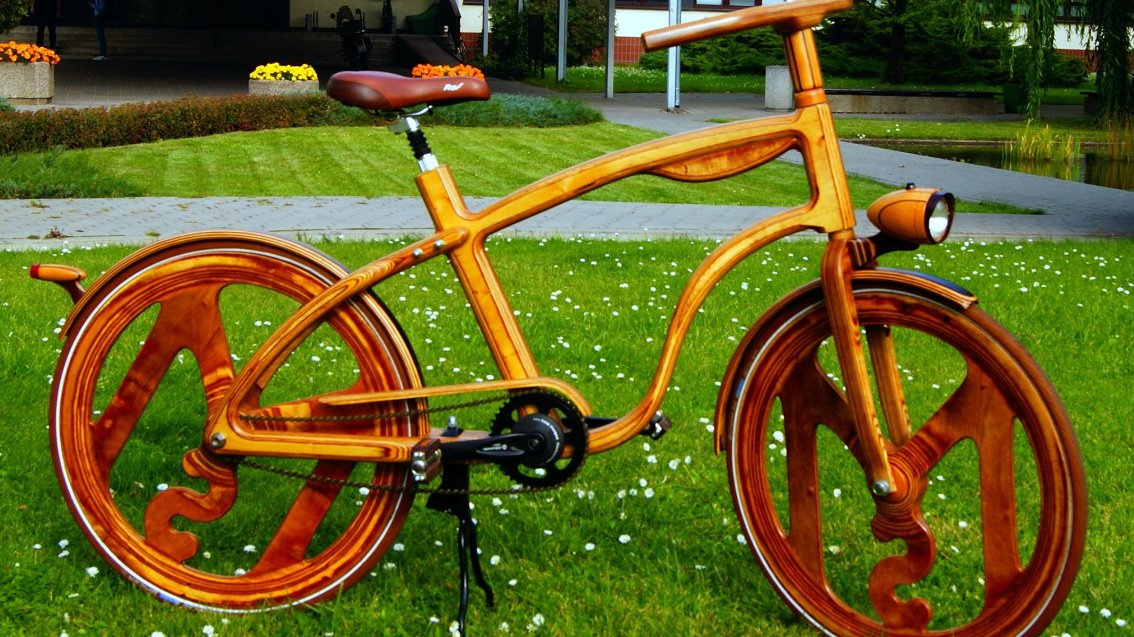 rower z drewna