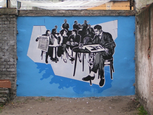 Mural na podwórku przy ul. Staszica 11/13, fot. L. Podbrez