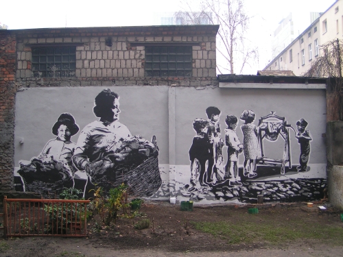Mural na podwórku przy ul. Staszica 7, fot. L. Podbrez