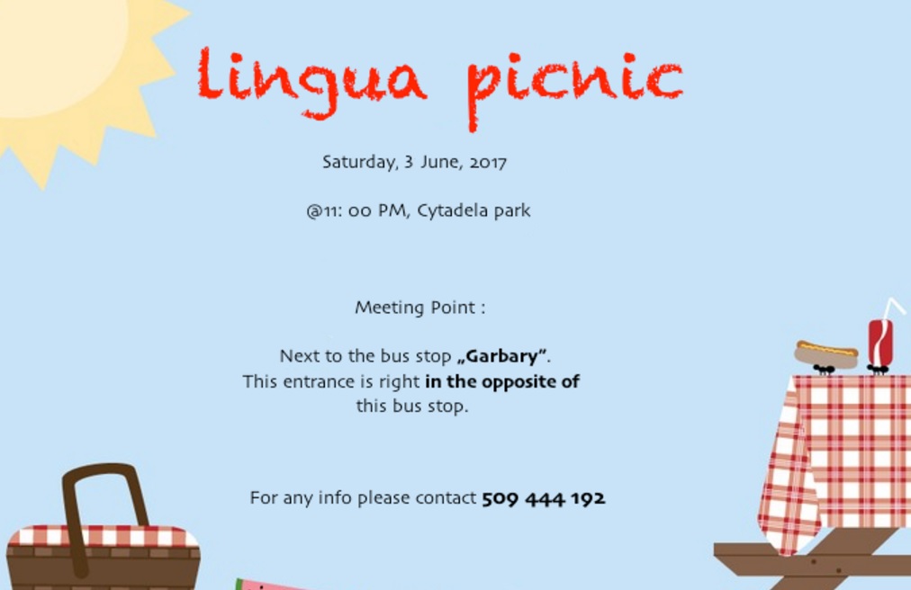 Lingua picnic - grafika artykułu