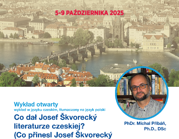 Dr Michal Přibáň męzczyzna w okularach z brodą siedzi na tle regału pełnego kolorowych ksiązek