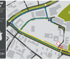 Grafika z mapą wyznaczającą objazdy