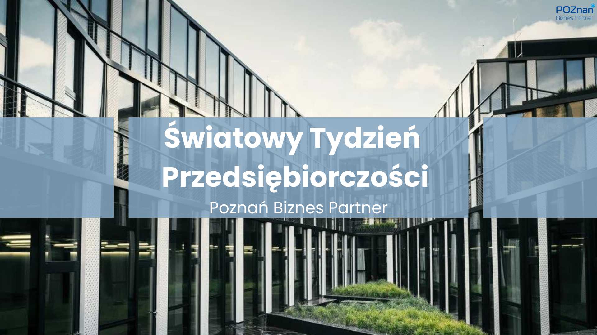 Grafika zapraszająca na Światowy Tydzień Przedsiębiorczości