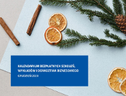 Kalendarium bezpłatnych szkoleń, wykładów i doradztwa biznesowego Grudzień 2020