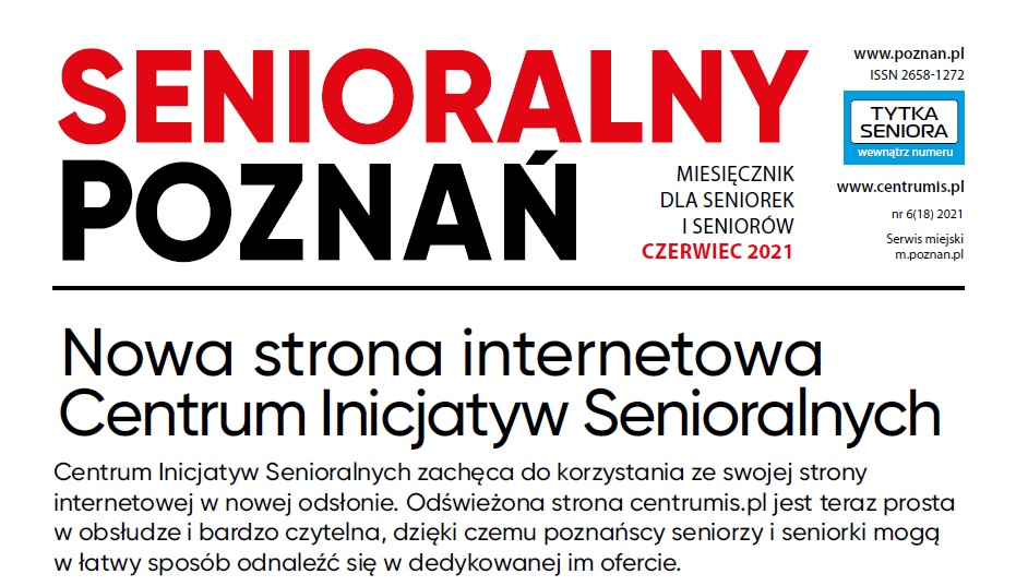 Senioralny Poznań, czerwiec 2021 - grafika artykułu