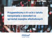 Przypominamy o II racie z tytułu korzystania z zezwoleń na sprzedaż napojów alkoholowych