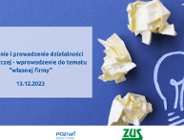 Zakładanie i prowadzenie działalności gospodarczej - wprowadzenie do tematu "własnej firmy"
