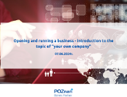 Zakładanie i prowadzenie działalności gospodarczej - wprowadzenie do tematu "własnej firmy" - szkolenie w j. angielskim