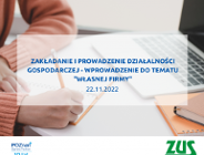 Zapraszamy na szkolenie pt.: Zakładanie i prowadzenie działalności gospodarczej - wprowadzenie do tematu "własnej firmy".