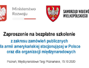 Zaproszenie na szkolenie z zakresu zamówień publicznych dla armii USA stacjonującej w Polsce oraz dla organizacji międzynarodowych