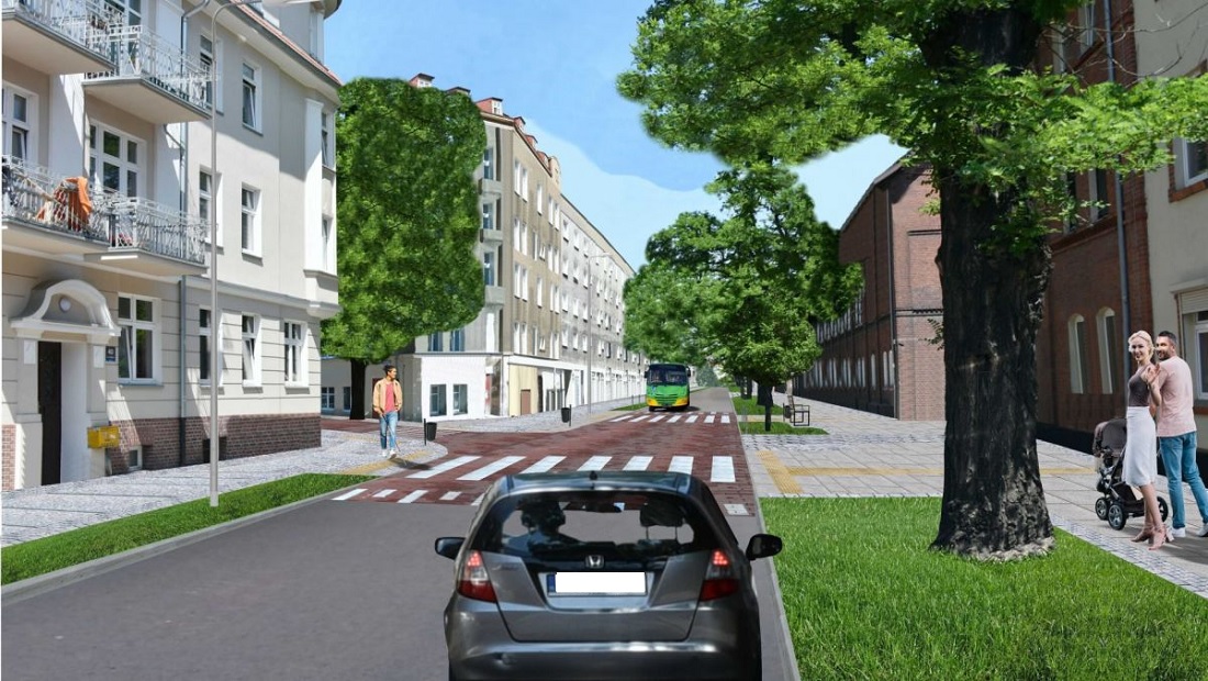 Wizualizacja ulicy Kolejowej po przebudowie (źródło: ZDM Poznań) - grafika artykułu