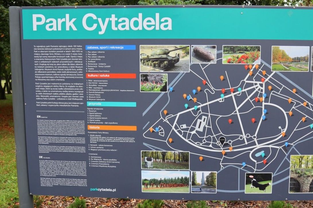 Park Cytadela, tablica informacyjna, Fot. ZZM - grafika artykułu