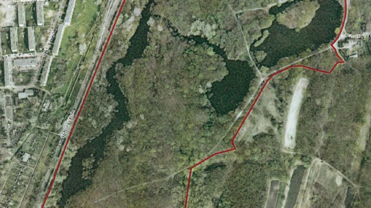 Załącznik do uchwały RMP z dnia 10-12-2013 w sprawie ustanowienia użytku ekologicznego "Dębina II", mapa oprac. ZGiKM GEOPOZ