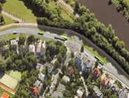 Wizualizacja II etapu trasy tramwajowej na Naramowice, rejon ul. Szelągowskiej - grafika artykułu