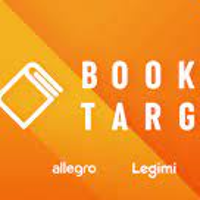 Na pomarańczowym tle napis "Book Targ".