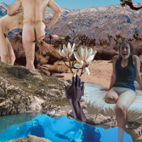 Obraz promujący wystawę to kolaż autorstwa Magdaleny Sobolskiej. Utrzymany jest w brązowo-niebieskich odcieniach. Na pierwszym planie znajduje się oczko wodne, w nim zanurzone są nurkinie. Z wody wyłania się czarna dłoń ze złotymi opuszkami palców, z których wyrasta lilia.