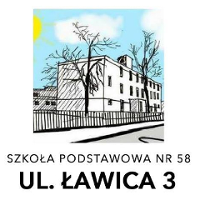 Budynek szkoły i czarne napisy