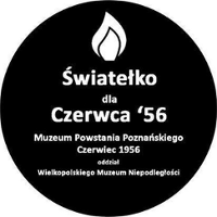 Na grafice na czarnym tle biały napis Światełko dla Czerwca 56.