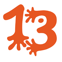 Pomarańczowa 13-stka na białym tle