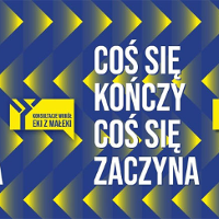 Na żółto-niebieskim tle tytuł wydarzenia.