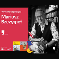 Plakat wydarzenia ze zdjęciem pisarza.