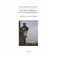 Okładka książki Magdaleny Siwiec. Na pierwszym planie wierzchołek ulicznej latarni. W tle budynek.