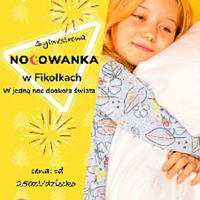 plakat nocowanki przedstawiający dziecko ściskające poduszkę