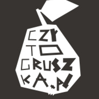 na czarnym tle gruszka z napisem Czytogruszka